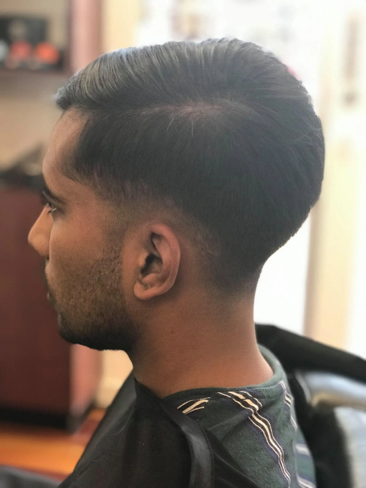 Finished pompadour taper cut